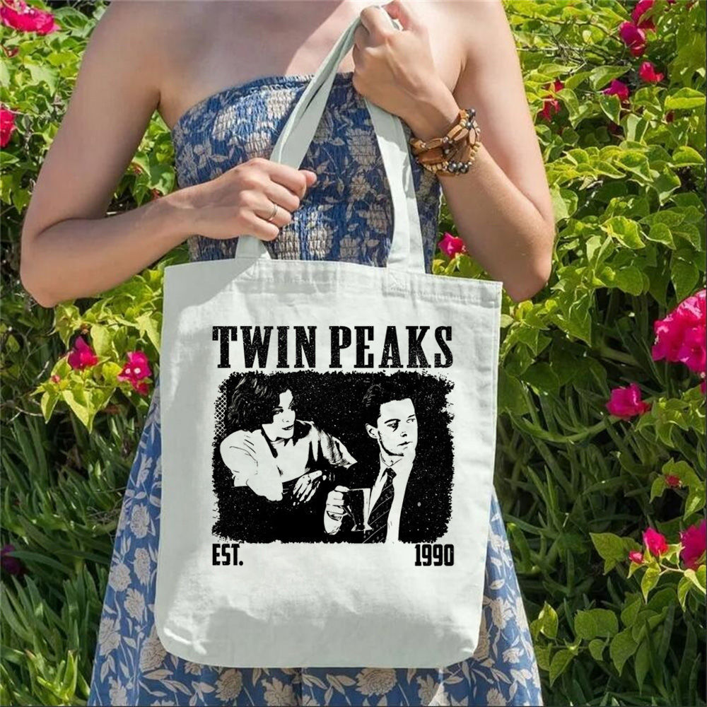 Sustainable Living Zero Waste - Twin Peaks canvas draagtassen Digitale print